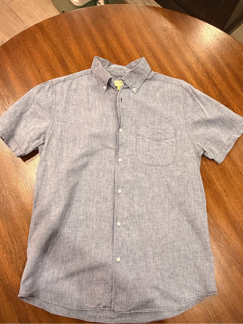 Tre Vero Three Truths Blue Cotton Linen Short Sleeve Button Down Shirt Men’s M
